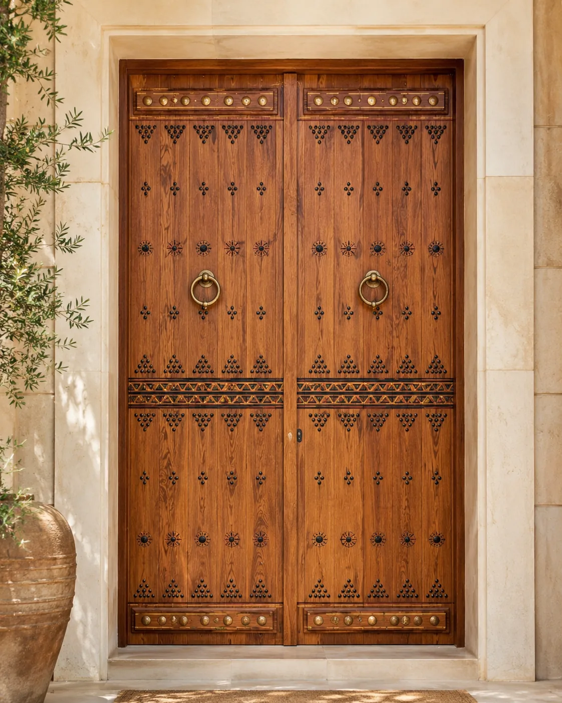 Detailed carved wooden door