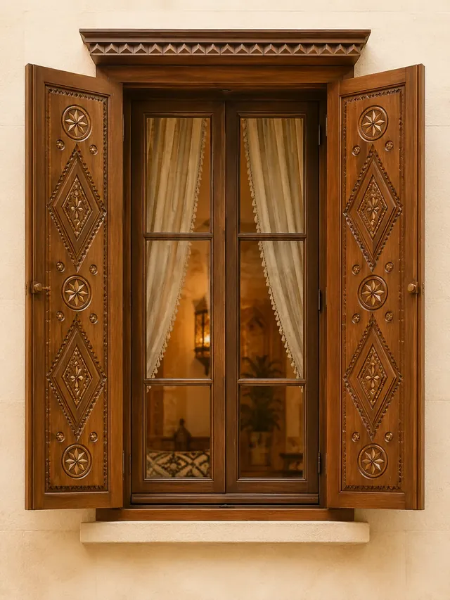Wood House installed wooden window